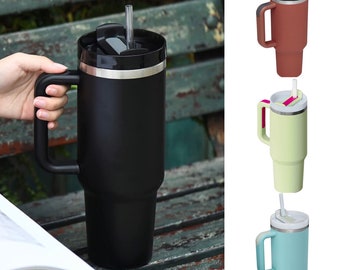 Ships Today! Stanley Style Quencher Stainless Steel Vacuum Insulated 40 oz Tumbler w/ Handle and Lid w/ Straw for Water Iced Tea or Coffee