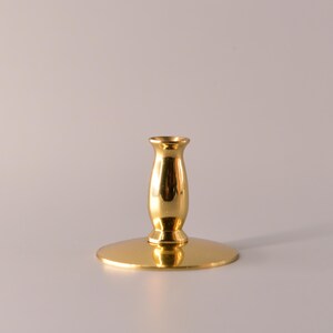 Solid Brass Candle Holders for Narrow Candles, Wide Base Holder, Satin-Mate or Polished Finish Polished finish
