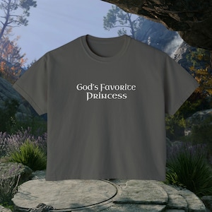 God&#39;s Favorite Princess Boxy Tee | Shadowheart Shirt Comfort Colors | DnD Shirt | Baldur&#39;s Gate 3 Shirt | Shadowheart Cropped Tee