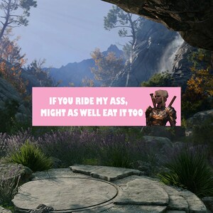 Ride My Ass Minthara Baldur&#39;s Gate 3 Bumper Sticker Bg3 Meme Sticker Car Decal Funny Meme Dnd Gift
