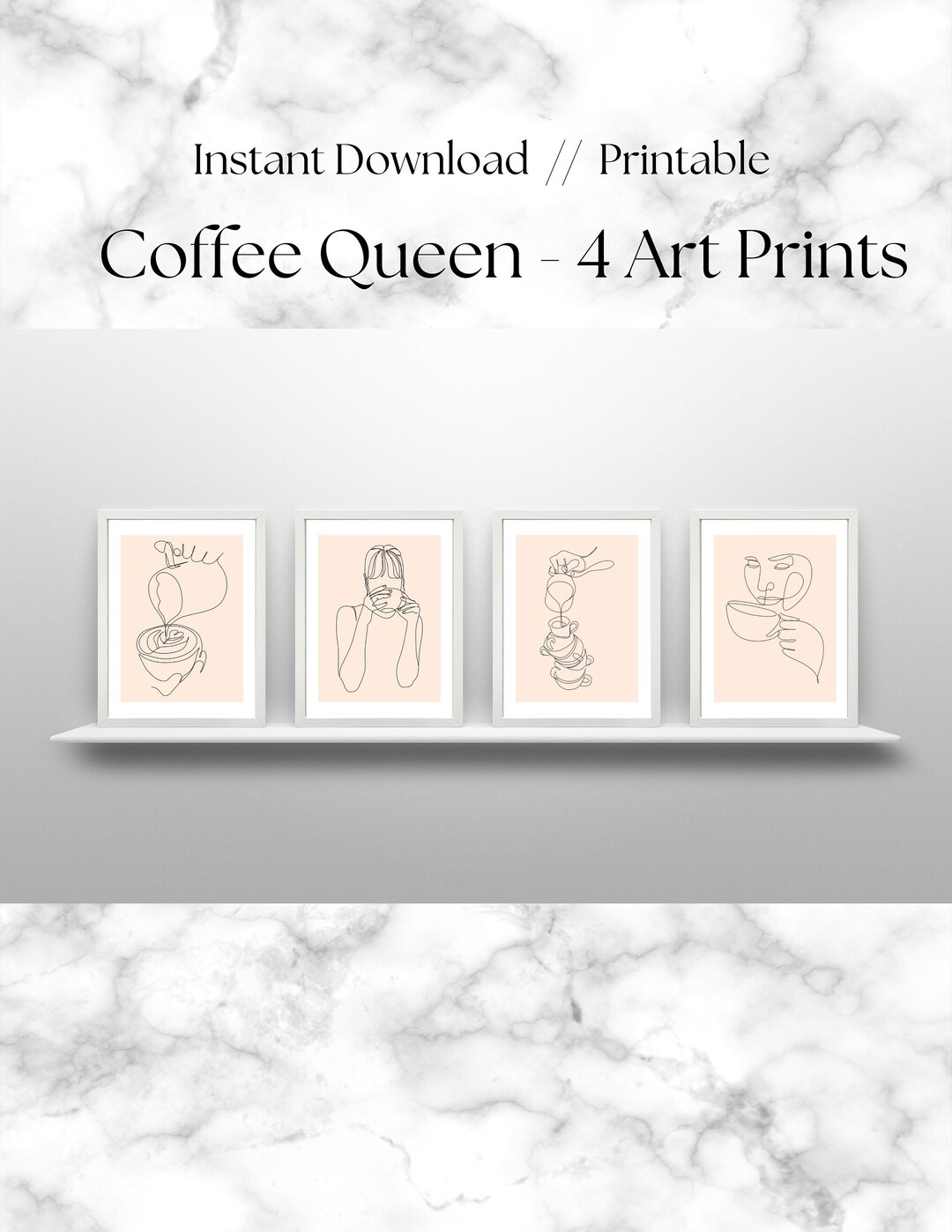 Coffee Queen Instant Download // Printable Art 4 Works of Etsy
