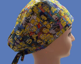 Springfield - Operating room scrub hat, Australian paediatric theatre cap, Vet nurse surgical dental skull cap, Ecofriendly & reusable