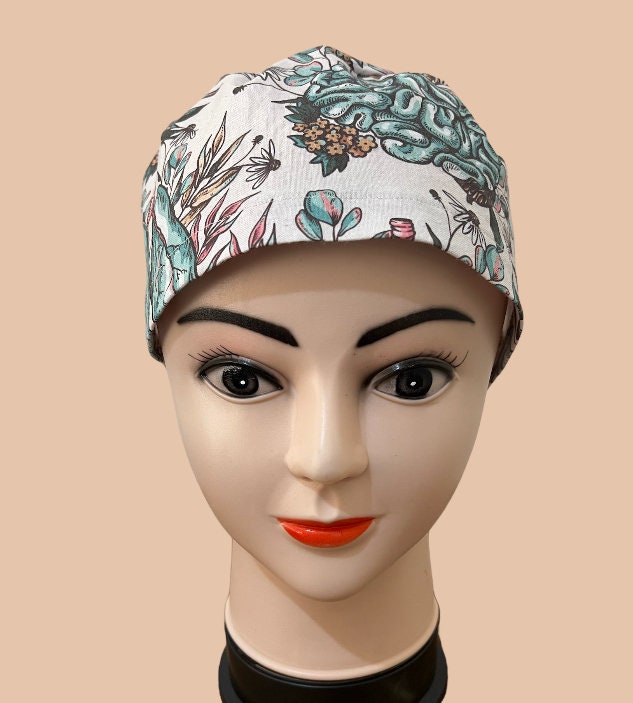 Scrub Hat for Women Floral With Internal Organs Scrub Cap, Scrub Cap