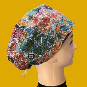 Rush Dreaming - Operating room scrub hat, Australian paediatric theatre cap, Vet nurse surgical dental skull cap, Ecofriendly & reusable