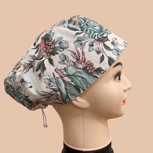 Scrub Hat for women | Floral with internal organs | scrub cap, scrub cap for women, surgical cap, scrub cap Australia, adjustable scrub cap