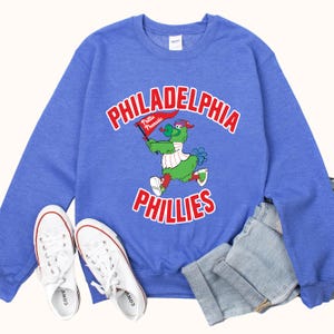 Vintage-Inspired Philadelphia Phils Sweatshirt| Phillie Phanatic Graphic Crewneck | Unisex Game Day Shirt