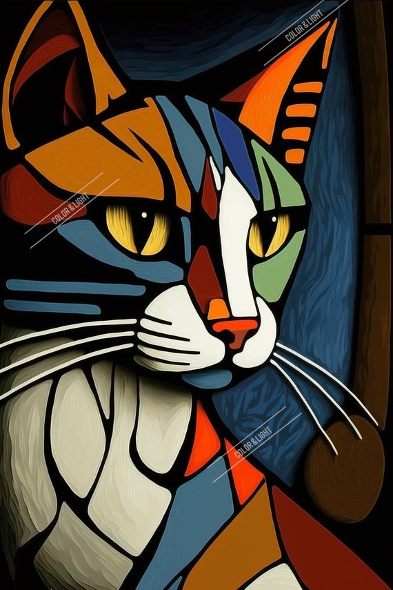 Artist & Art Teacher Shirt: Picatsso, Funny Abstract Cat Art Artist & Art Teacher Shirt: Picatsso, Funny Abstract Cat Art