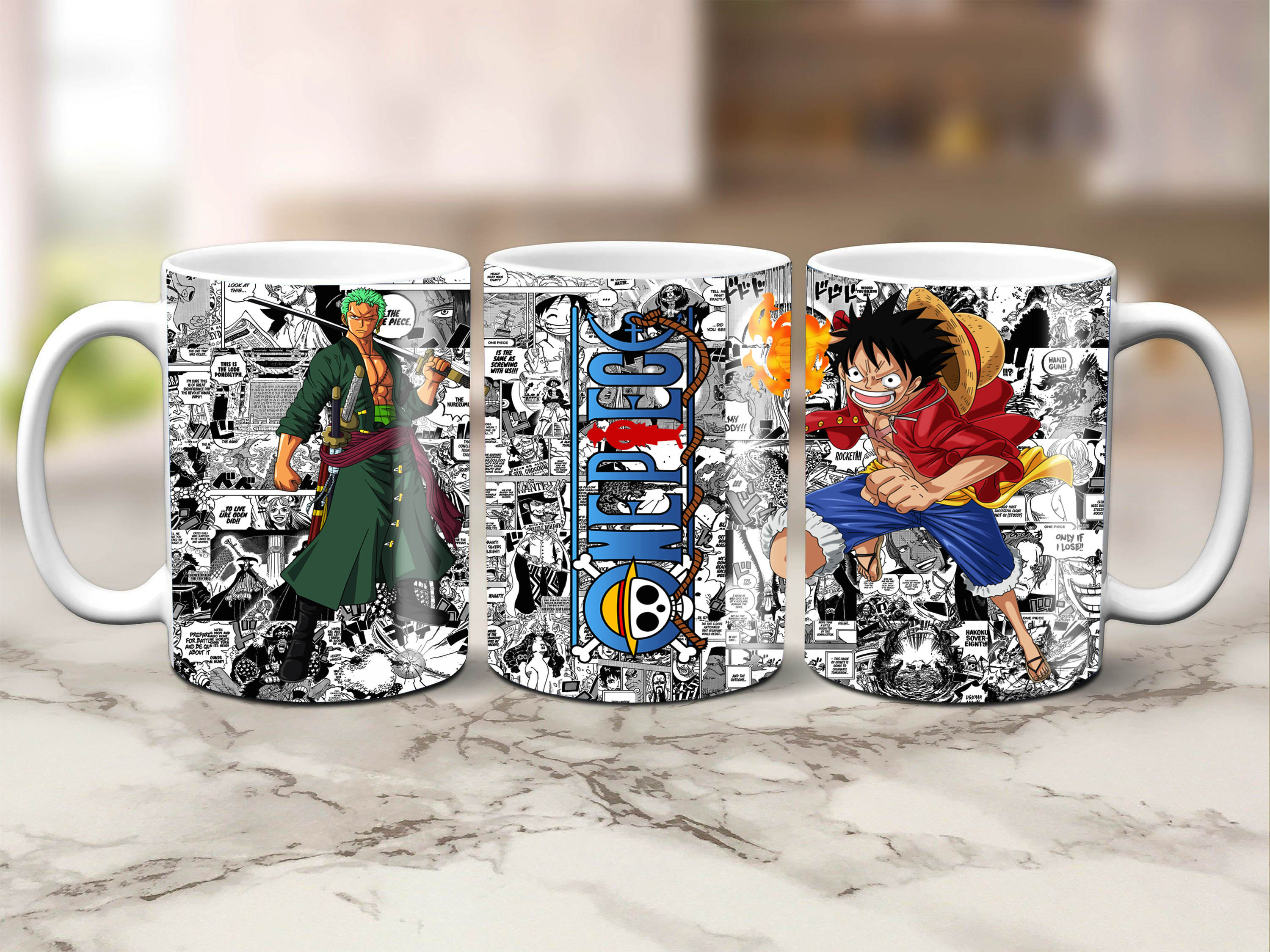 Monkey D Luffy One Piece Mug and Coaster Set