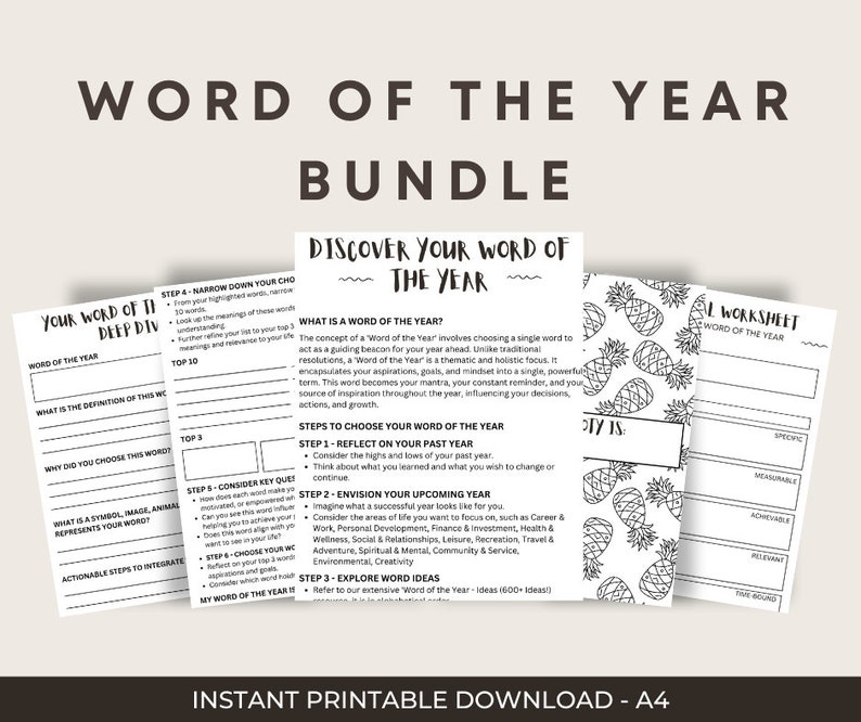 2024 Word of the Year Planner Bundle SMART Goals, Goal Setting