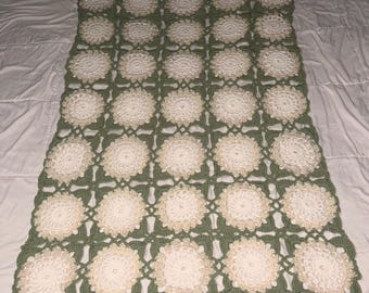 Hand Crocheted 50" x 35" Granny Square Baby Blanket