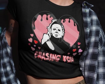 Michael Myers Valentine's Crop Top: Horror Movie Tee