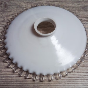 Antique pleated opaline lampshade