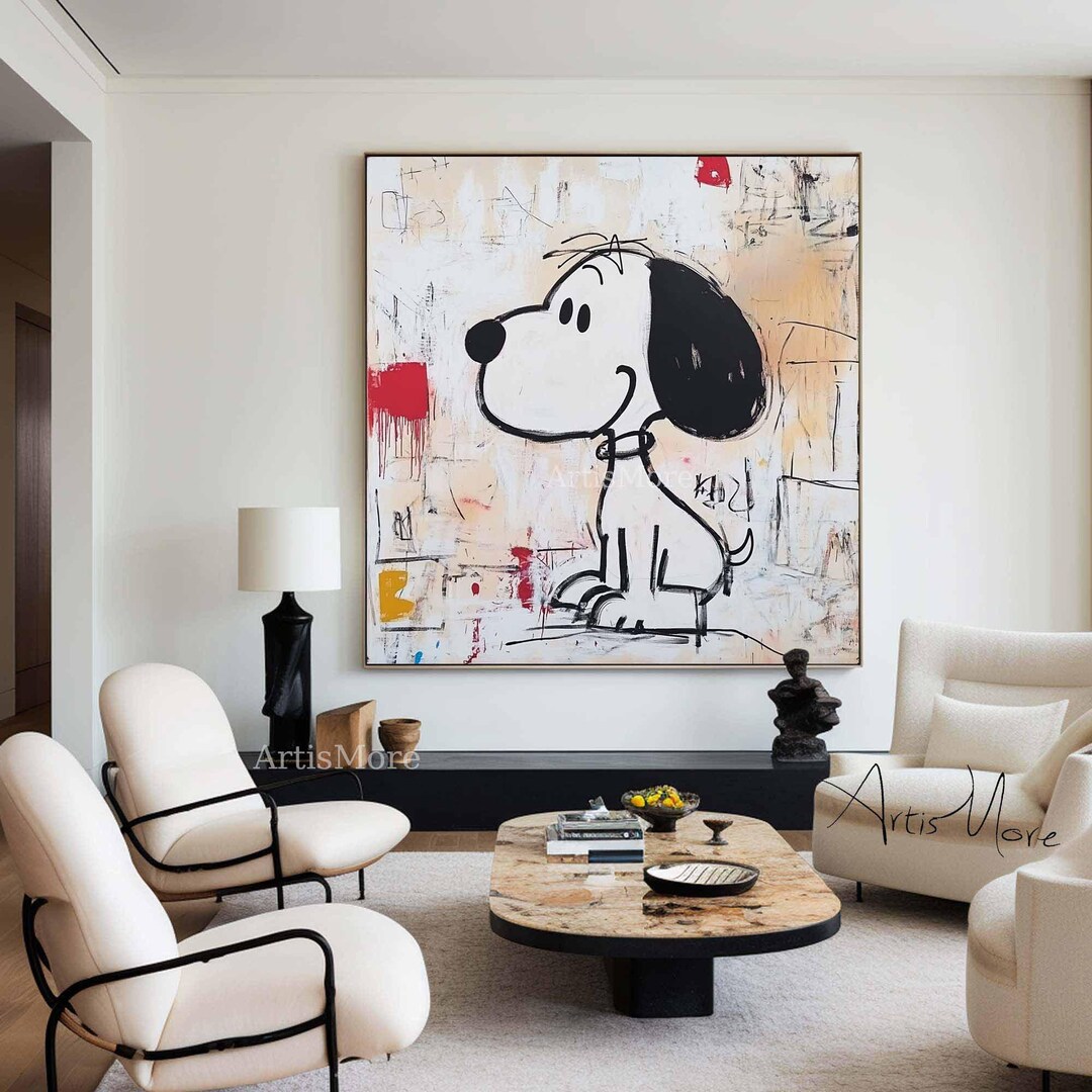 Large Snoopy Wall Art Pop Style Abstract Graffiti Canvas Painting ...
