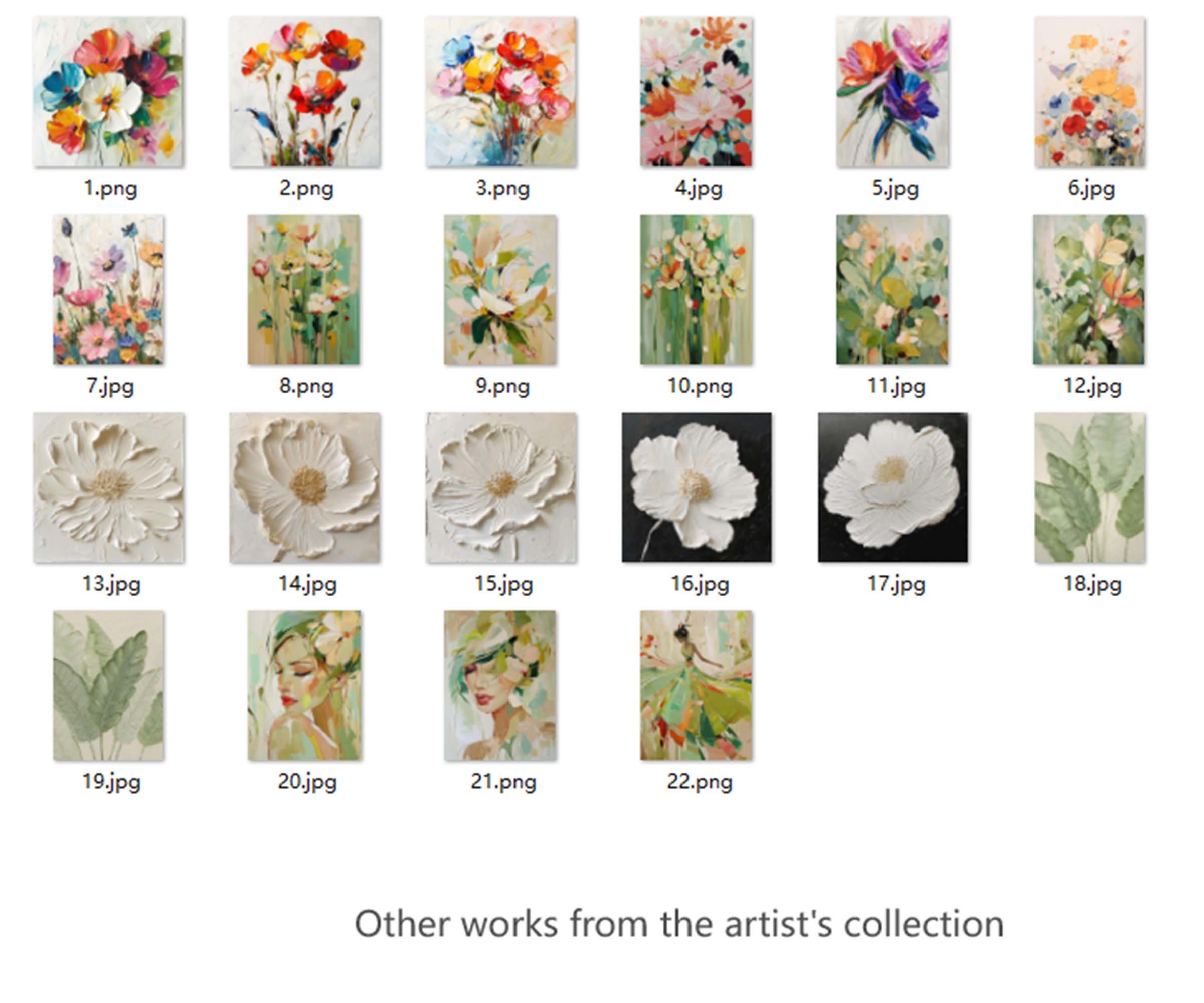 3D Texture Flower Painting on Canvas Large Flower Wall Art Creamy White Minimalist Painting Gold Texture Art Boho Minimalist Floral Art