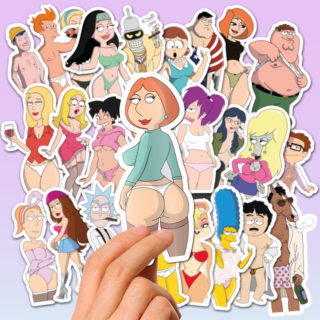 Sexy Cartoon Characters Stickers Unique & Funny Vinyl Decals for NSFW