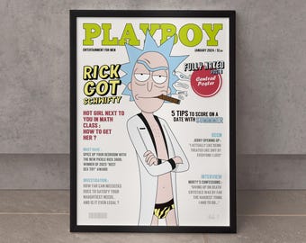 Sexy Rick Sanchez Parodie Poster – Retro magazine stijl fanart – 30x40 of 50x70 cm – Grappig sciencefiction cadeau – Alleen Europa