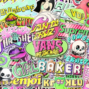 Pack de stickers skateboard & surf, cadeau skateur fun, autocollants vinyle pour ordinateur casque planche, graffiti stickers punk