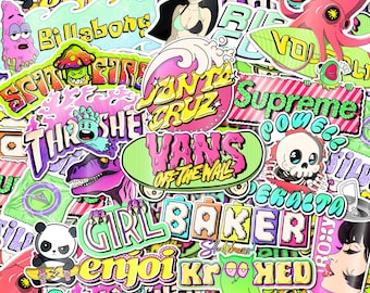 Pakiet naklejek na deskorolkę i surfing, fajny prezent dla skatera, naklejki winylowe na komputer, kask, deskę, naklejki graffiti punk