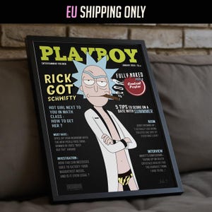Sexy Rick Sanchez Parodie-Poster – Fan-Art im Retro-Magazin-Stil – Größe 30 x 40 oder 50 x 70 cm – Lustiges Sci-Fi-Geschenk – Nur Europa