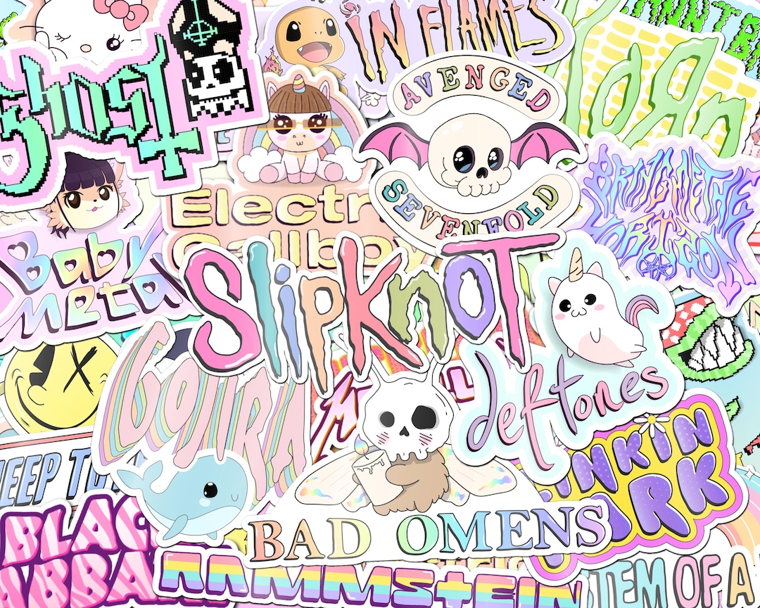 Funny Metal Band Stickers – Cute Rock Decals, Alt Aesthetic, Kawaii ...