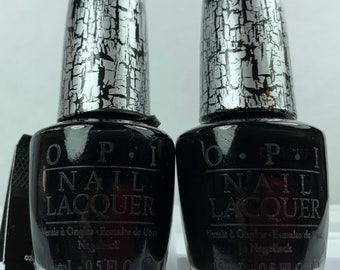 OPI Nail Polish Black Shatter discontinued lacquers 2 bottles lot