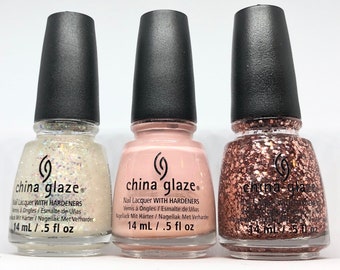 china glaze nail polish this one’s for you, pink of me, i pink i can 3 colors set discontinued lacquers