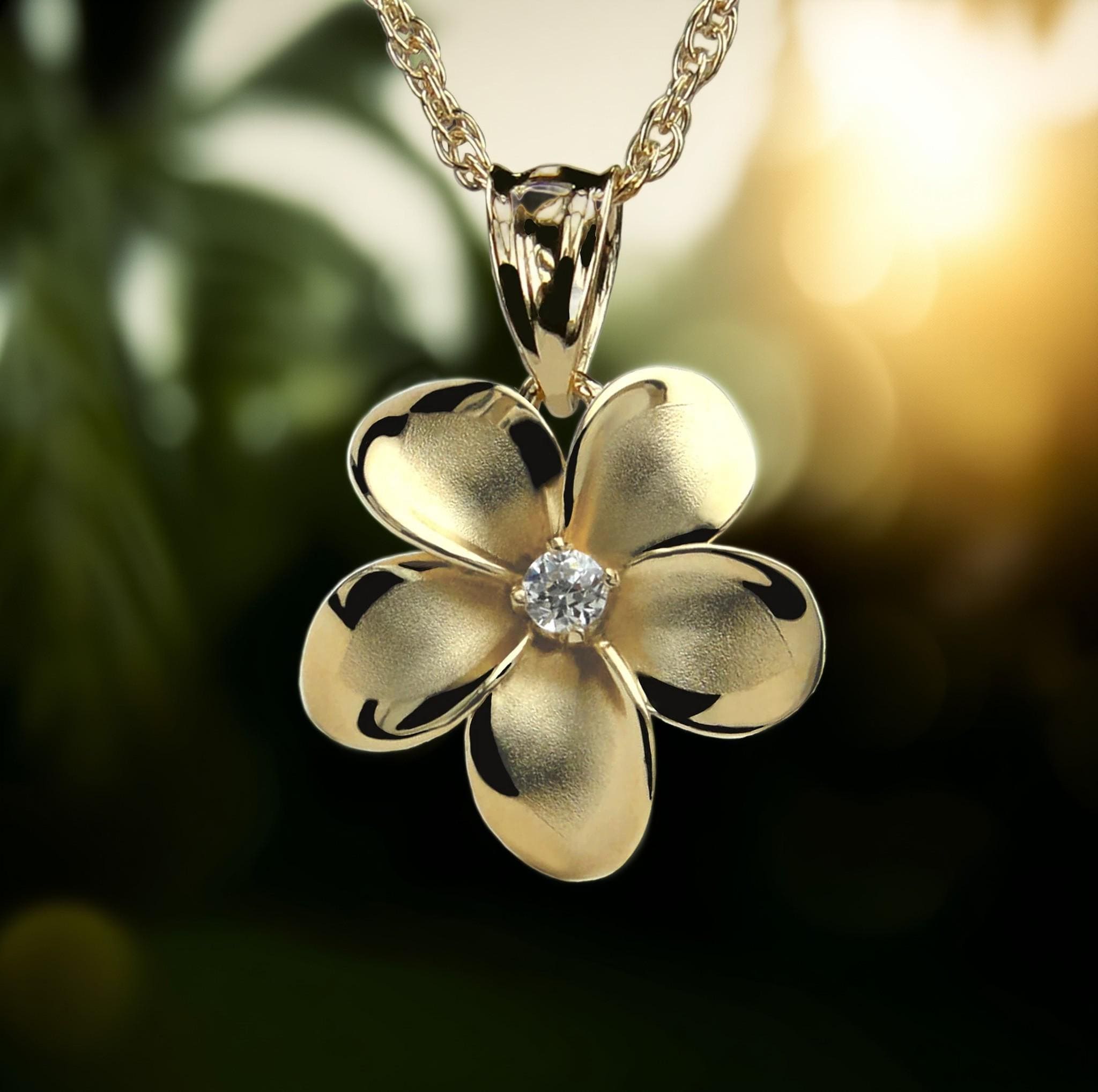 アクセサリー Smart Wailea Ewalu Plumeria Pendant 25mm Large Rose Gold Plumeria Hawaiian Flower Silver Pendant