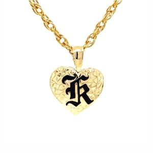Hawaiian Initial Heart Pendant | Made in Hawaii | Hawaiian Heirloom Jewelry | Personalized | 3 Precious Metal Options