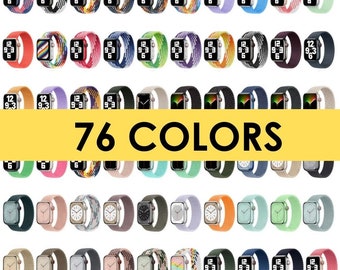 Elastic Solo Braided Loop Apple Watch Replacement Band 45mm 49mm 41mm Many Colors