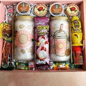 Mexican Candy, Mexican Treat Gift Box, Cafecito y Chisme, Iced Coffee Cup, Gifts for Her, Candy Gift Box, Care Package for Her