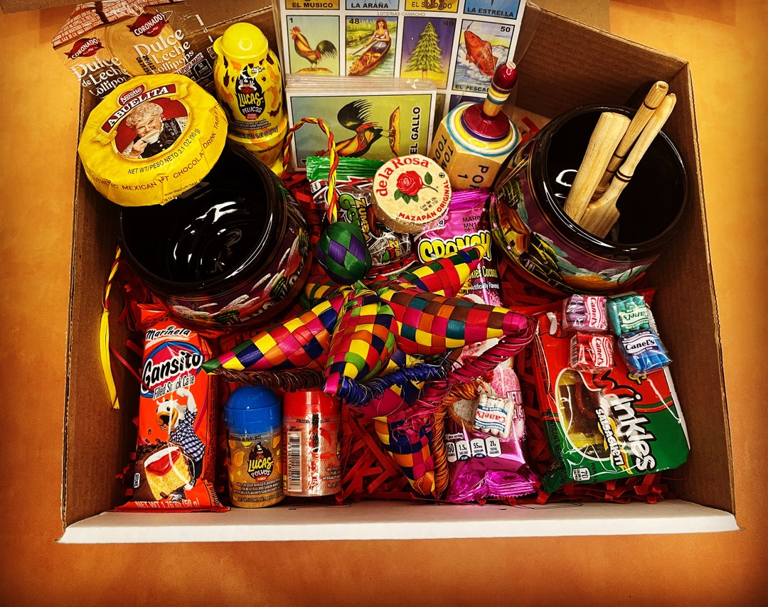 Mexican Candy Party Box, Game Night Gift Box Set, Mexican Snack Pack