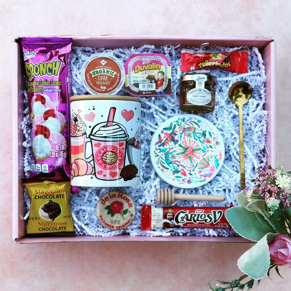 Mexican Candy, Mexican Candy Gift Box, Dulces Mexicanos, Cafecito y Chisme, Coffee Mug Gift Set ,Letterbox Gift, Birthday Gift with Card