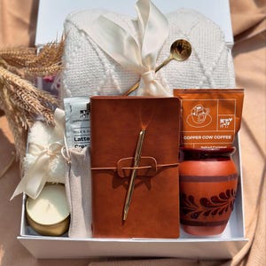 Classy Gift Basket for Women, Hygge Gift Box with Blanket, Thinking of You Gift Box with Blanket, Cozy Care Package, Candle, Socks