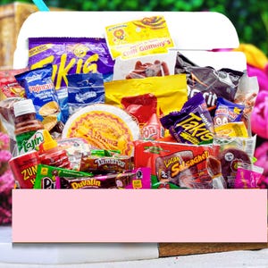 Dulces Enchilados Peach Rings, Mexican Candy Box, Candies of Mexico, Spicy Chamoy and Tajin Candy, Holiday Candy Gift Box, Candy Lover Gift