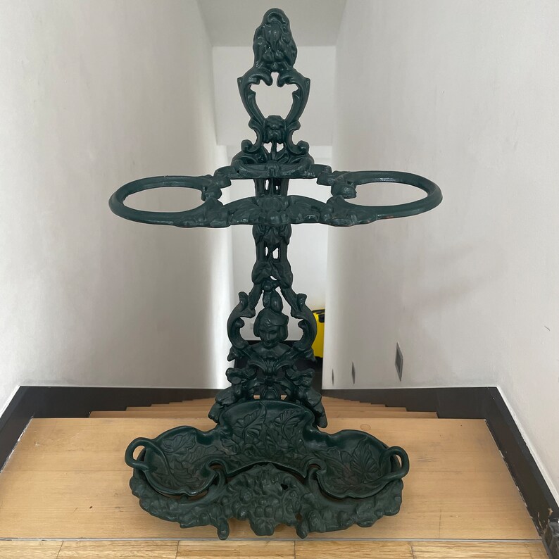 Vintage Iron Cast Umbrella Stand Etsy