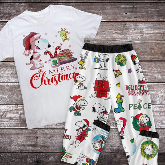 Family christmas pajamas snoopy hotsell