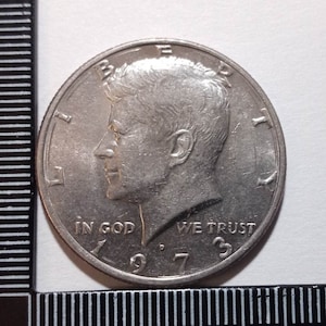 1973 John F Kennedy JFK Half Dollar Fifty Cents American Vintage Collectable Coin
