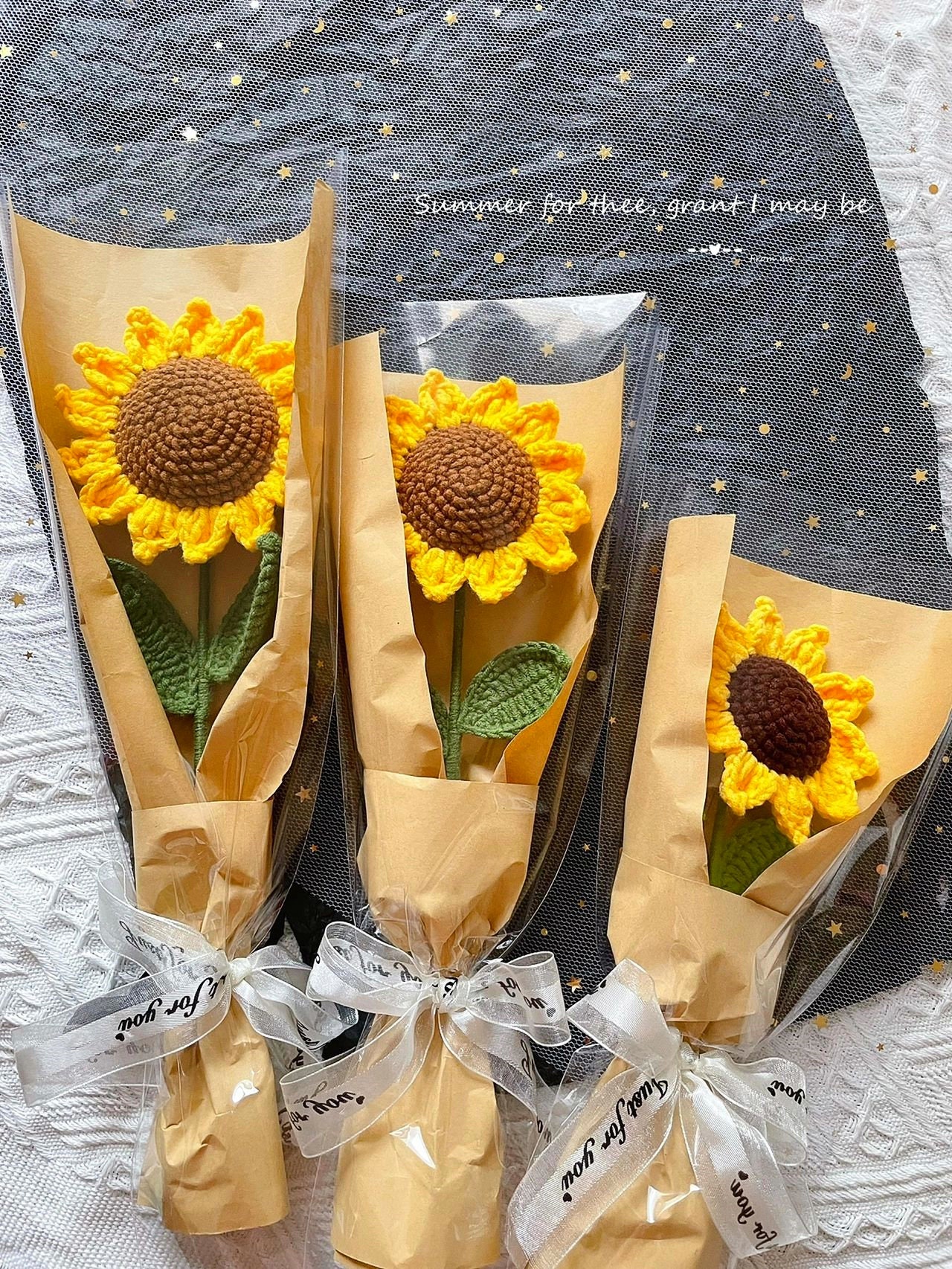 Crochet Flowers Bouquet Handmade Knitted Sunflower Bouquet – lunviu