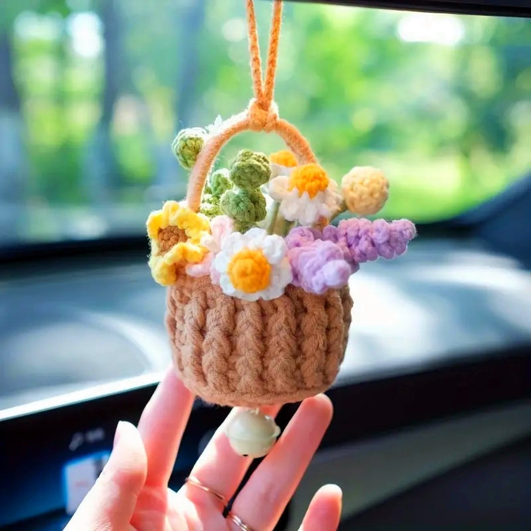 Handmade Crochet Car Hanging crochet Car Plants,crochet Flower,car