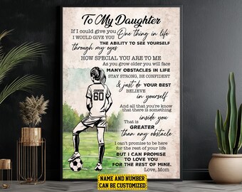 Cadeau personnalisé fille de footballeur : poster personnalisé avec nom et numéro
