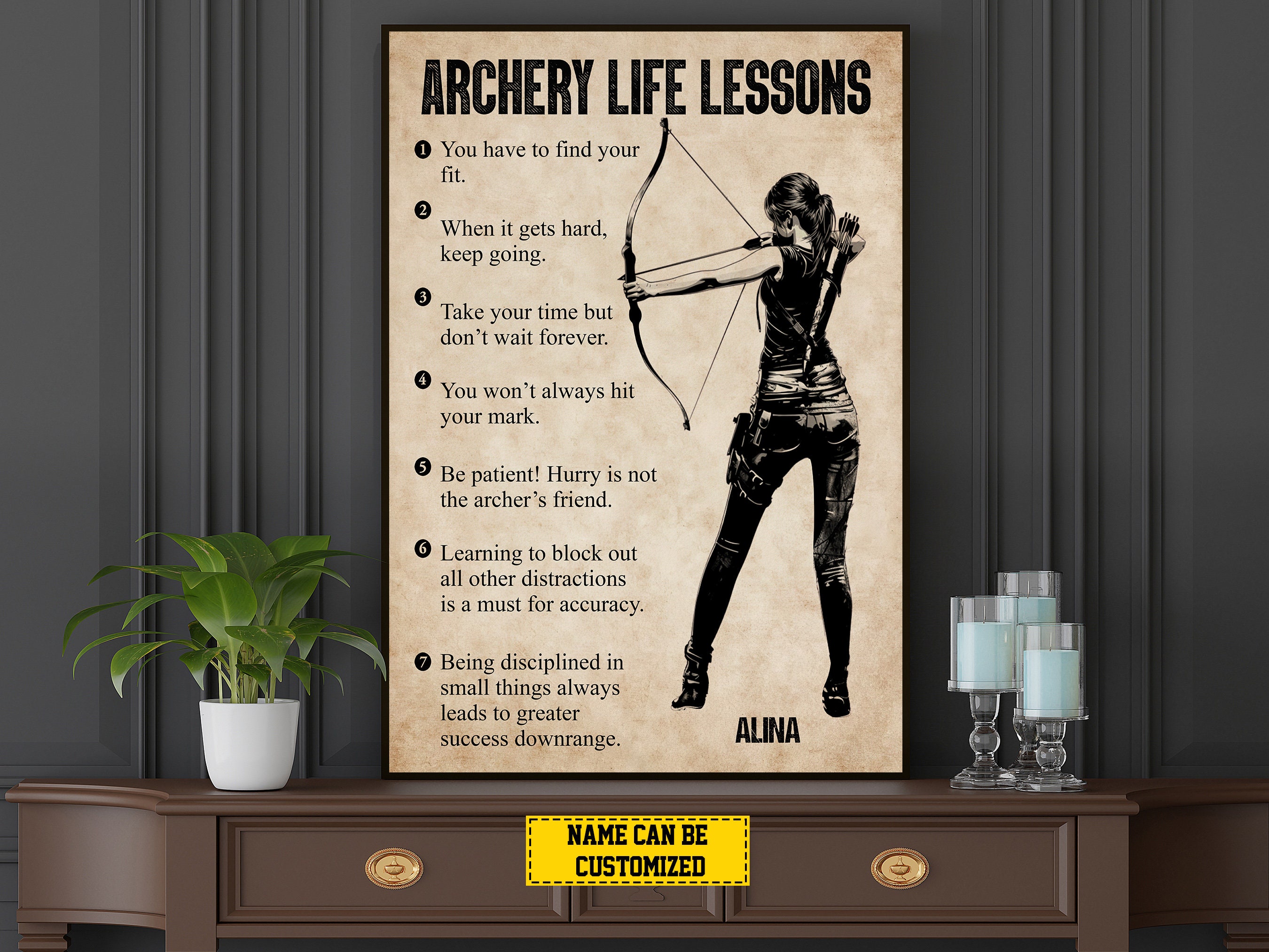 Archery Life Lessons Poster: Personalized Archery Gift - Etsy