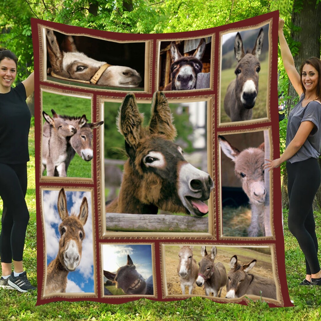 Funny Donkey Throw Fleece Sherpa Blankets Meaningful Gift Etsy