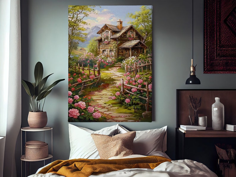 Cottage Garden Flowers Canvas Print: Vintage Floral Wall Art - Etsy