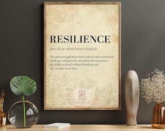 Resilience Quote Canvas Print, Strength Inspiration Poster Print, Growth Empowerment Wall Art Decor
