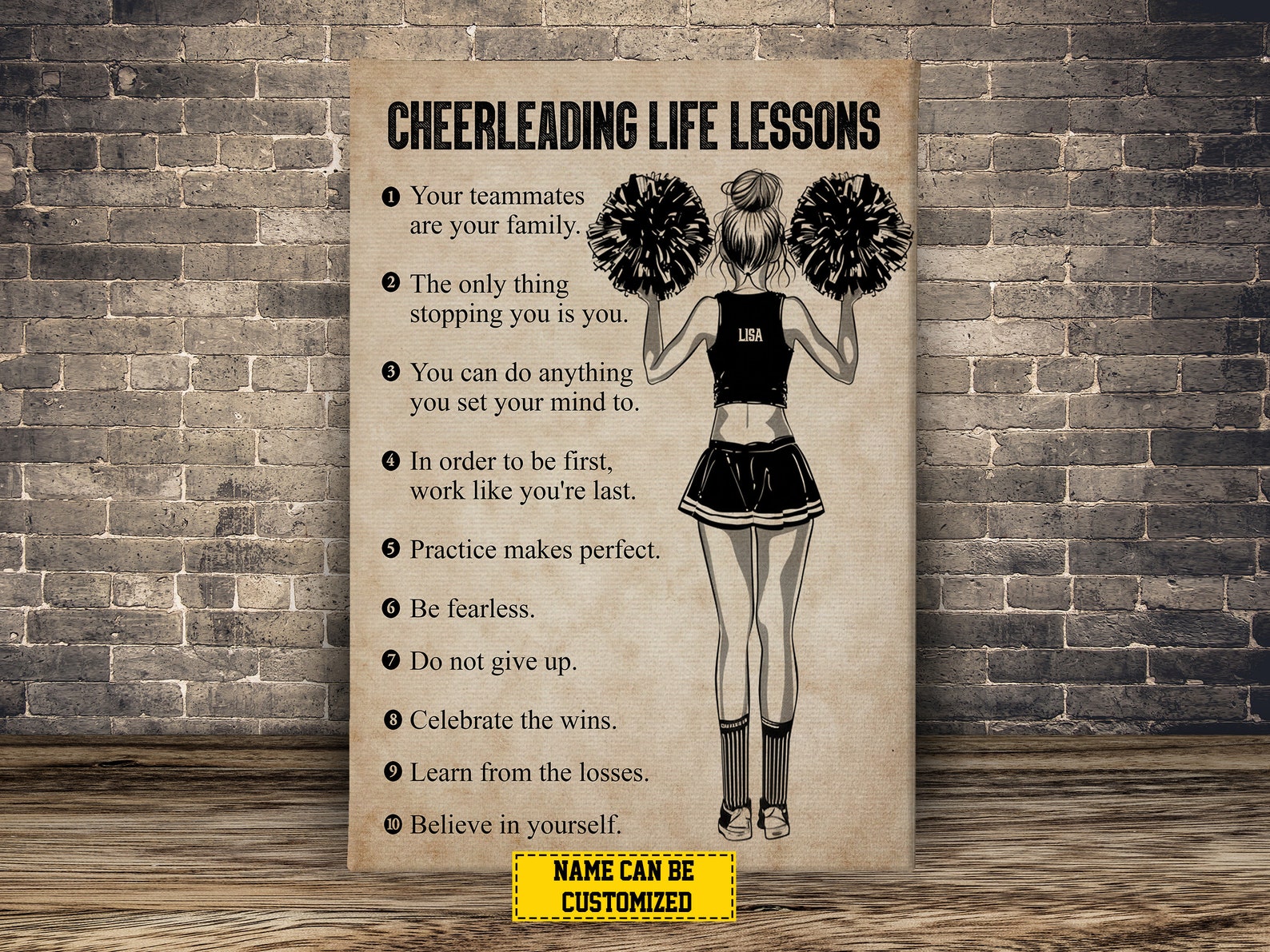 Cheerleading Life Lessons Canvas, Personalized Cheerleader Gift - Etsy