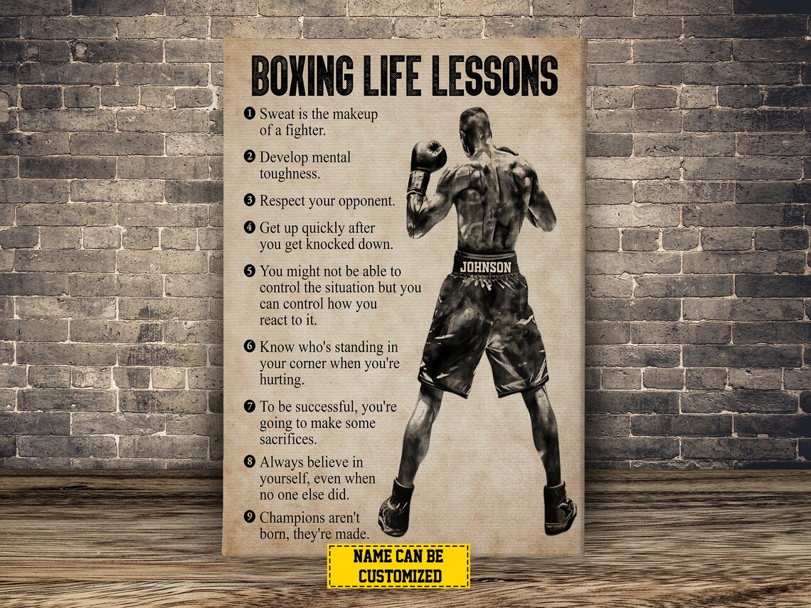Boxing Life Lessons Poster: Personalized Canvas Print, Boxing Gift - Etsy