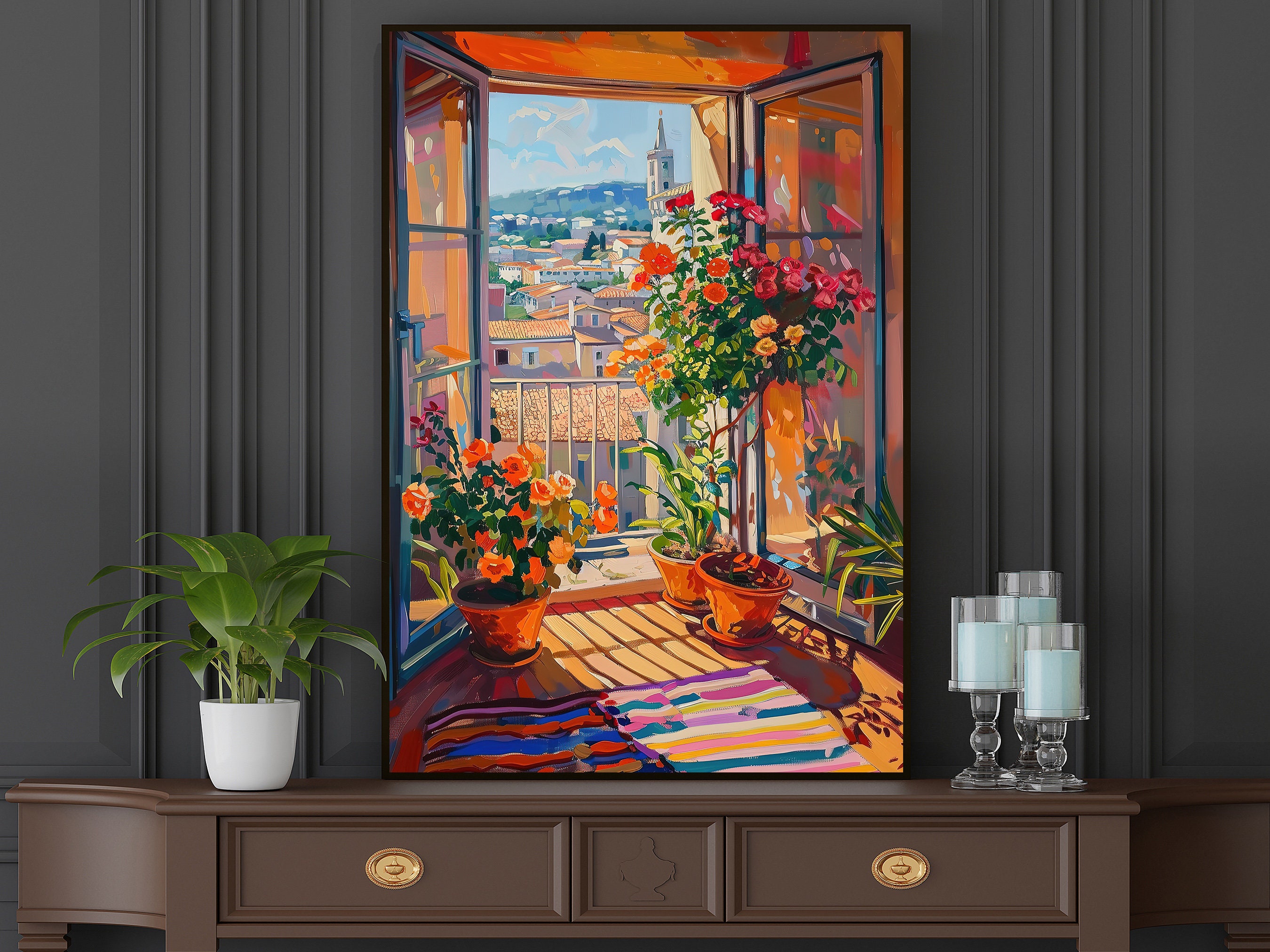 Matisse Flower Pots Balcony Print: Botanical Wall Art - Etsy
