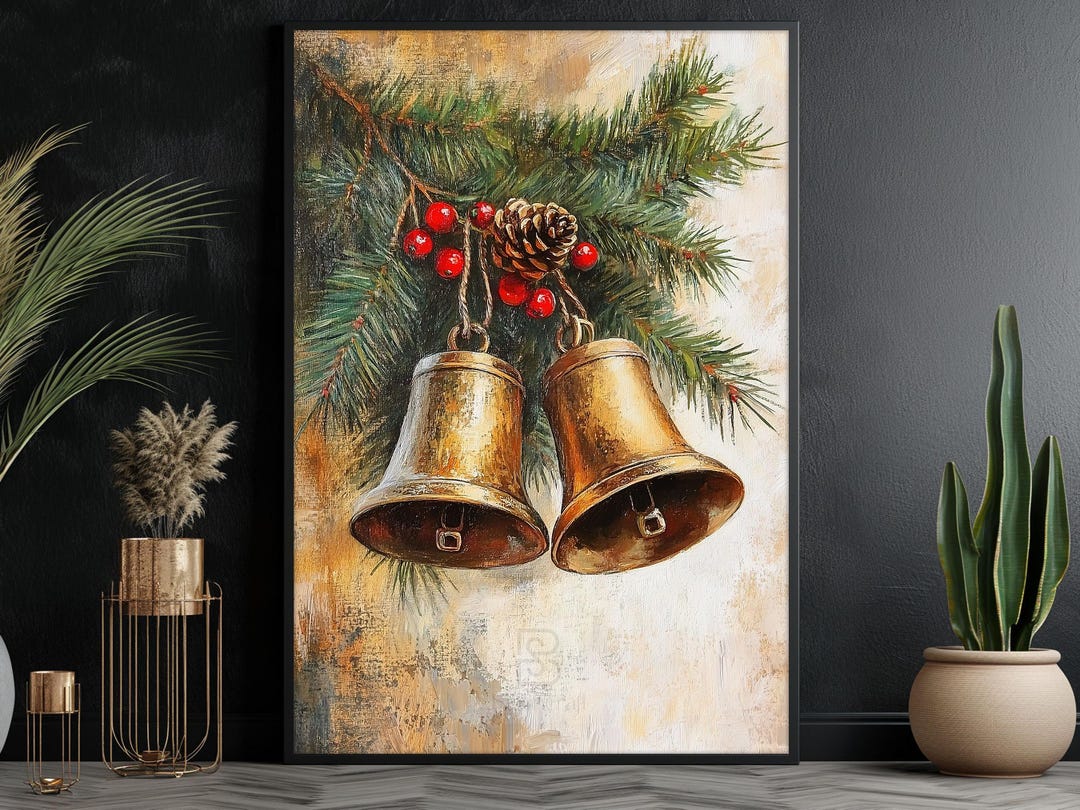 Jingle Bells Christmas Canvas: Winter Holiday Wall Art - Etsy
