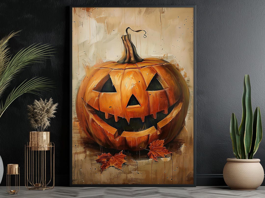 Vintage Jack-o'-lantern Canvas Print: Halloween Wall Art - Etsy
