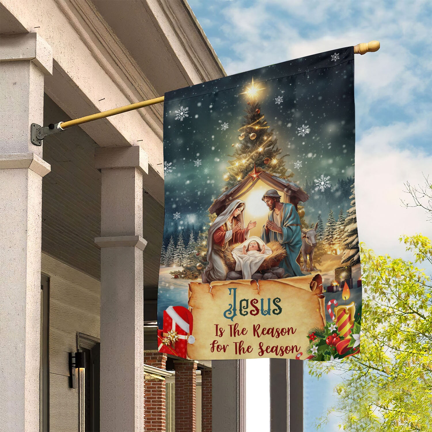 African Birthday Boy Jesus Garden Flag Afro Christmas DT03 main image 1